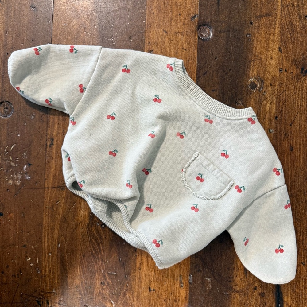 Zara Kids Cream Top with Cherry Print